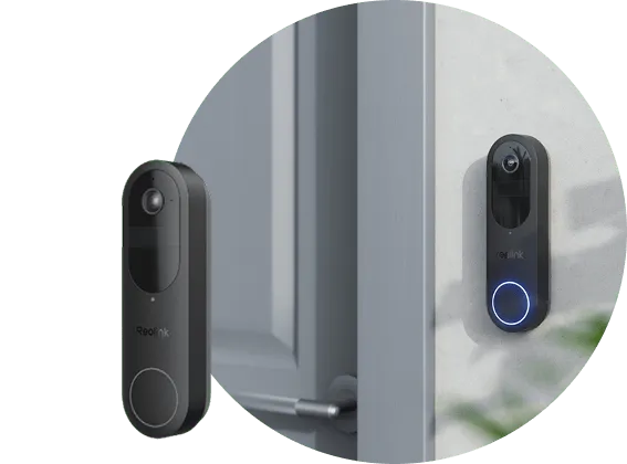 Video doorbells mounted beside a front door